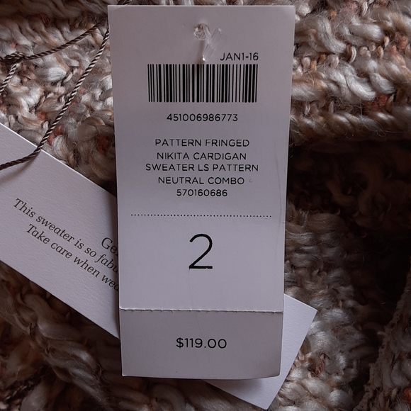 CHICO'S Nikita Cardigan Neutral Combo Size 2 NWT - Picture 5 of 10